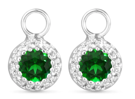 50744/50678 Amanda Blu Green CZ Halo Earring Charms