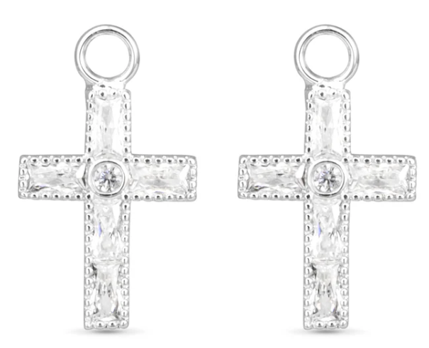 50754 Amanda Blu CZ Cross Earrings