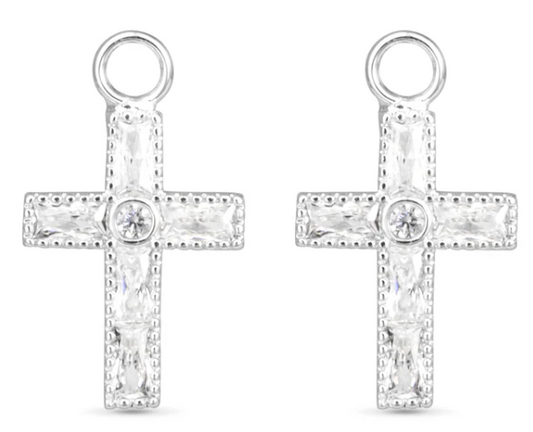 50754 Amanda Blu CZ Cross Earrings