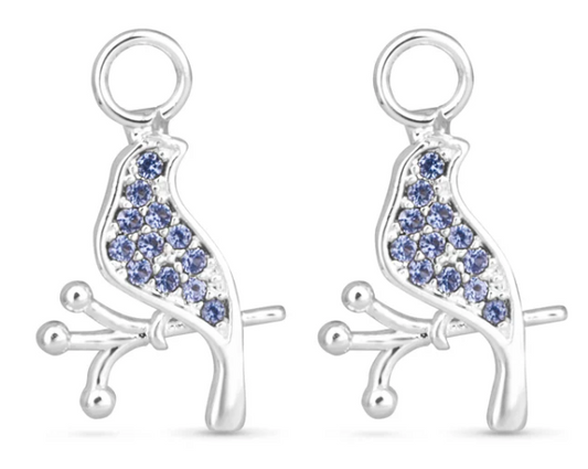 50758/50692 Amanda Blu Blue CZ Bird Earring Charms