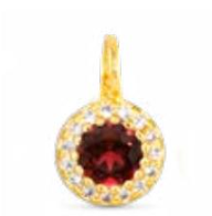 50741/50675 Amanda Blu Red CZ Halo Charm