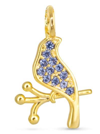 50759 / 50693 Amanda Blu Blue CZ Bird Charm