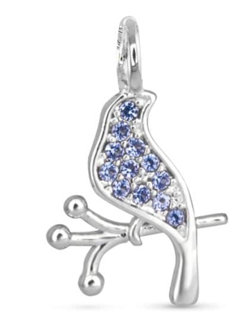 50759 / 50693 Amanda Blu Blue CZ Bird Charm