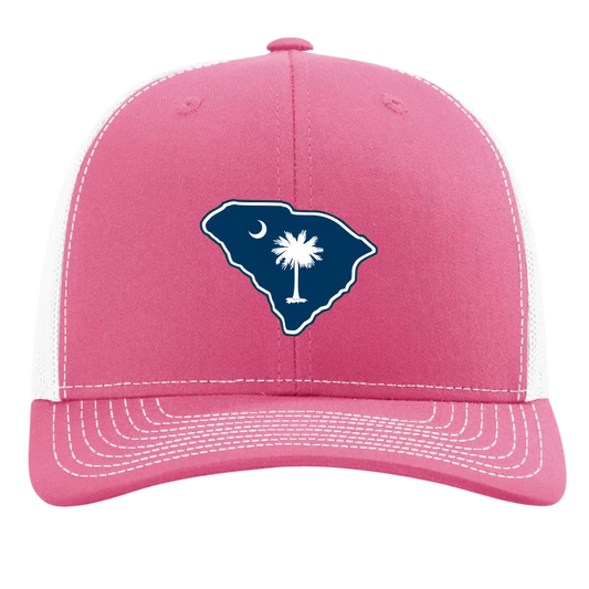 Lost Wando South Carolina Outline Snapback - Pink & White