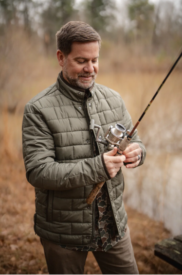 Local Boy Brick Quilted Jacket - Moss Grey