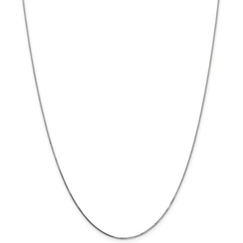 Ladies 10K White Gold Box Chain - 24"
