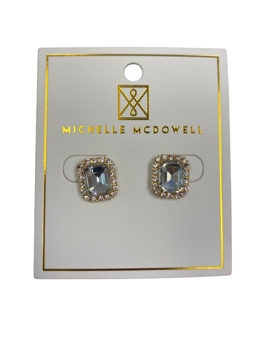 79836 Michelle McDowell Gold Tone Hadley Clear Stone Earrings 0