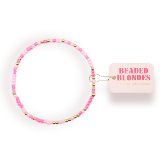 Beaded Blondes Pink Sprinkle Stretch Bracelet