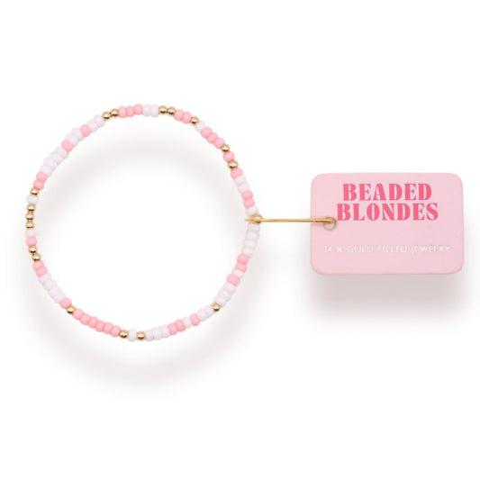 Beaded Blondes Pink and White Sprinkle Bracelet