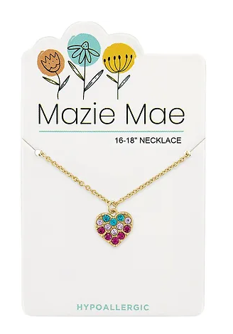 Mazie Mae Gold Multicolor Cubic Zirconia Heart Necklace