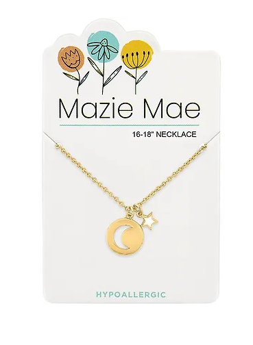 Mazie Mae Gold Moon Pendant & Star Dangle Necklace