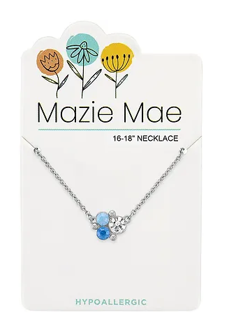 Mazie Mae Silver Air Blue Opal Cluster Necklace
