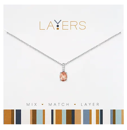 Layers Silver Vintage Rose Drop Necklace