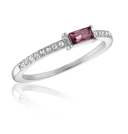 Stacks Petite Lavender Baguette & Cubic Zirconia Ring
