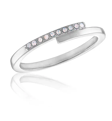 Stacks Overlapping White Opal Ring