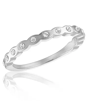 Stacks Cubic Zirconia Cloud Band Ring