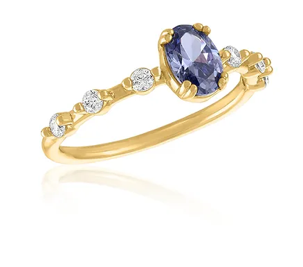 Stacks Gold Lavender Oval Ring