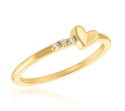 Layers Tilted Heart Gold Ring