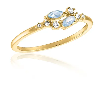Layers Air Blue Opal & Cubic Zirconia Cluster Ring
