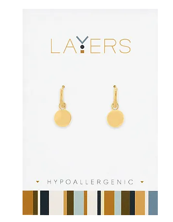 Layers Gold Disc Huggie Earrings