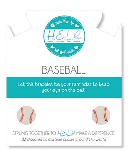 T. Jazelle Baseball Charm with Blue Selenite Bracelet