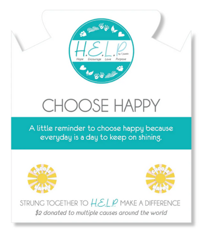 T. Jazelle Choose Happy Charm with Lemonade Jade Bracelet