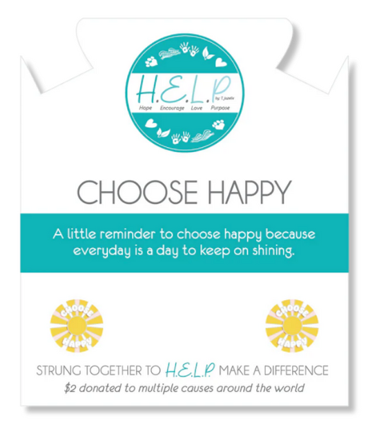 T. Jazelle Choose Happy Charm with Lemonade Jade Bracelet