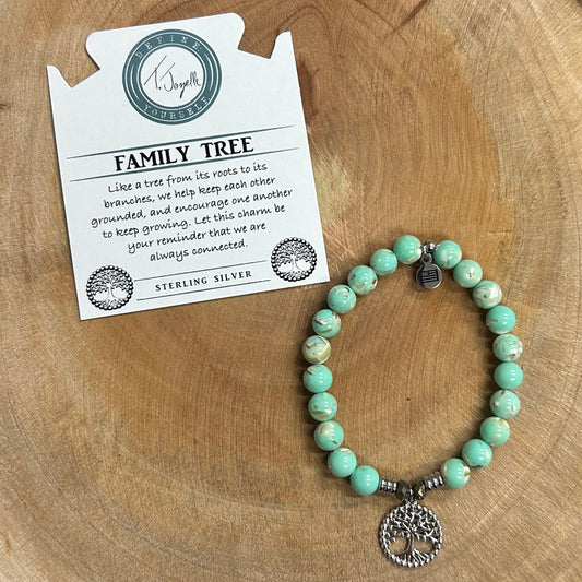 T. Jazelle Family Tree in Light Green Shell Stones