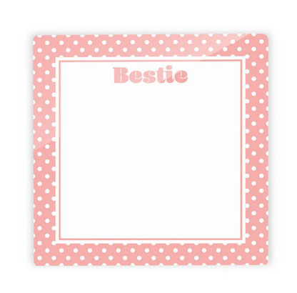 Glass Dry Erase Tile - Pink Polka Dots Bestie