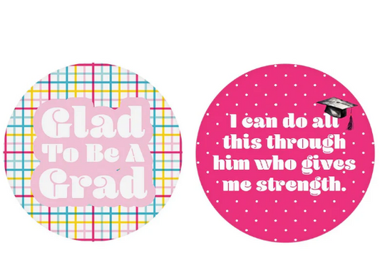 Glad To Be A Grad Car Coasters