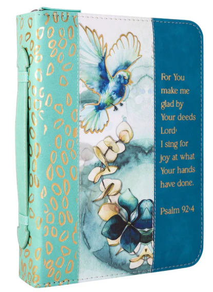 Watercolor Flower Bird Bible Cover - Large