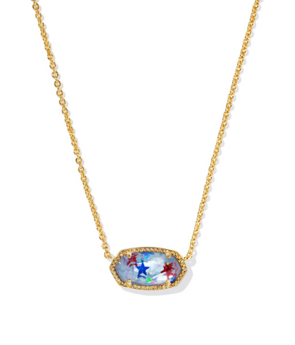Kendra Scott Elisa Necklace in Gold White Blue Star Illusions