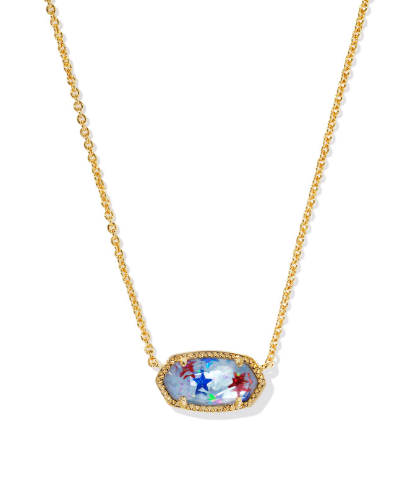 Kendra Scott Elisa Necklace in Gold White Blue Star Illusions