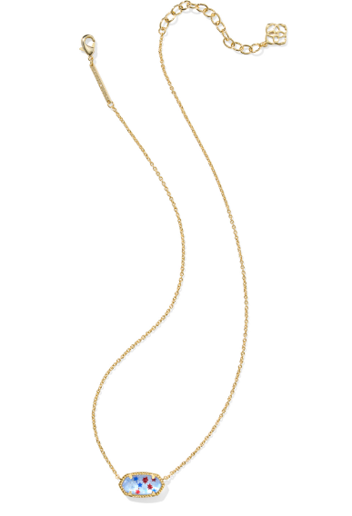 Kendra Scott Elisa Necklace in Gold White Blue Star Illusions