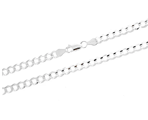 Sterling Silver 5mm Super Light Curb Chain - 8"