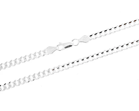 Sterling Silver 4mm Super Light Curb Chain - 8"