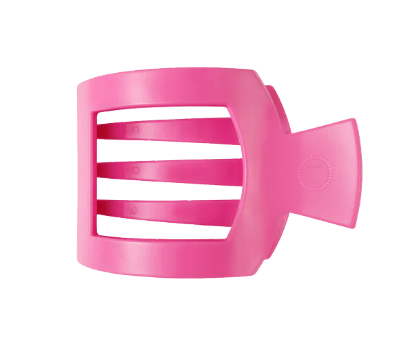 Teleties Paradise Pink Flat Square Hair Clip - Small