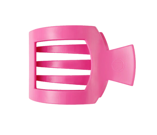 Teleties Paradise Pink Flat Square Hair Clip - Small