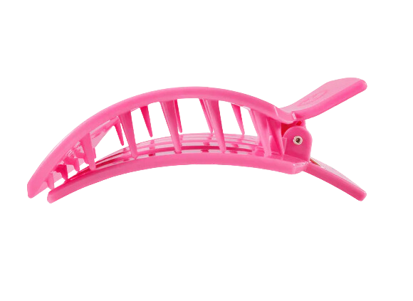 Teleties Paradise Pink Flat Square Hair Clip - Small
