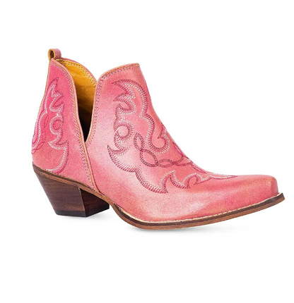 S-9689 Myra Maisie Stitched Leather Boots in Pink