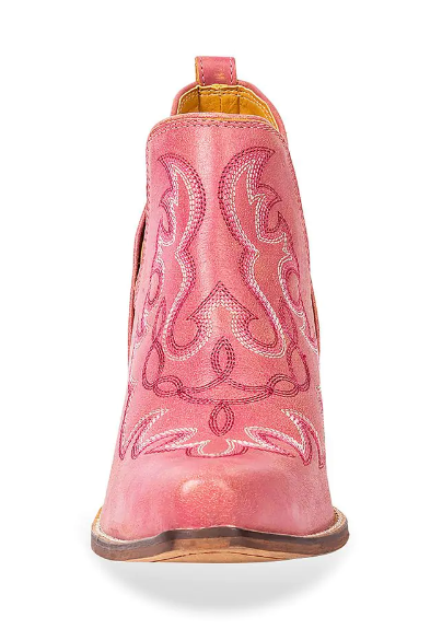S-9689 Myra Maisie Stitched Leather Boots in Pink