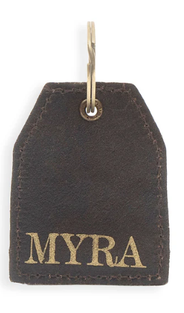 Prickly Pear Party Hand-Tooled Leather Key Fob