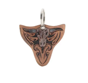 Steerhead Memories Hand-Tooled Leather Key Fob