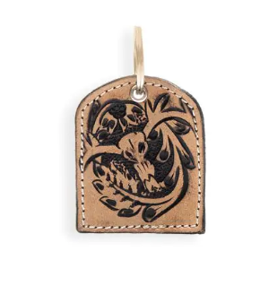 S-9831 Myra Mountain High Hand-Tooled Leather Key Fob