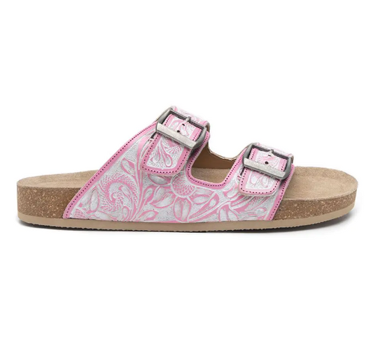Blossom Glimmer Hand Tooled Sandals