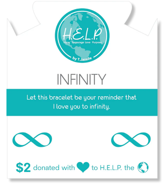 T. Jazelle Infinity Charm with Multi Selenite Charity Bracelet