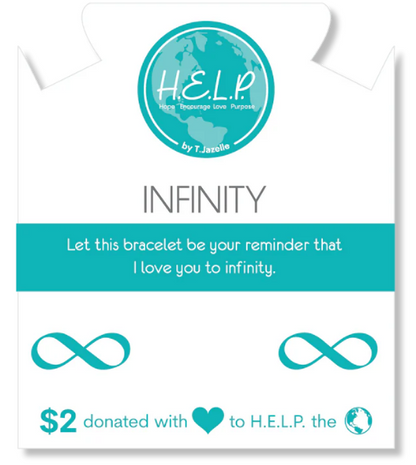T. Jazelle Infinity Charm with Multi Selenite Charity Bracelet