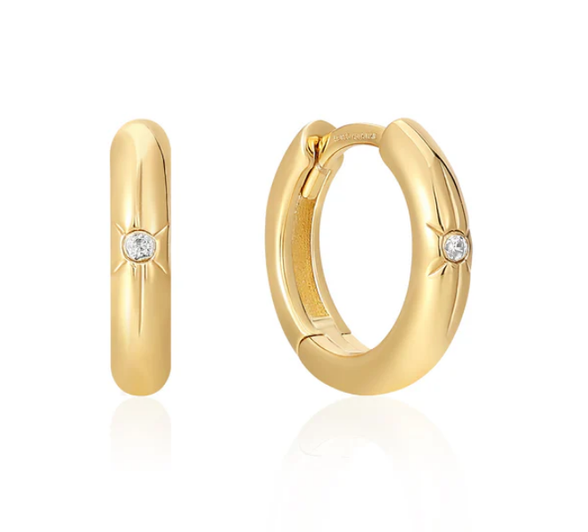 Ania Haie Gold Star Huggie Hoop Earrings
