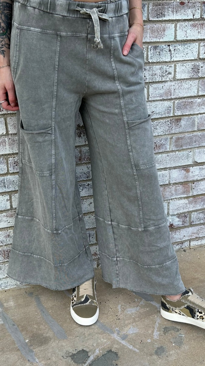 Trendy Tales Wide Leg Pants - Ash