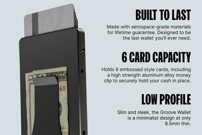 WLT1-102 Groove Life Wallet Money Clip in Gun Metal